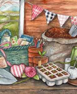 Potting Shed Gardening Scene