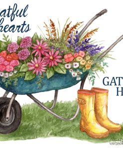 Wheelbarrow and Boots Grateful Hearts