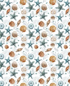 Coastal Seashell and Coral Pattern