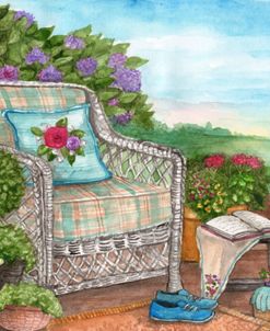 Summer Porch With Flowers and Book