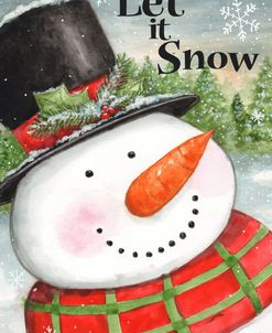 Red and Green Snowman Let It Snow