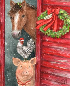 Barnyard Winter Wishes In The Snow