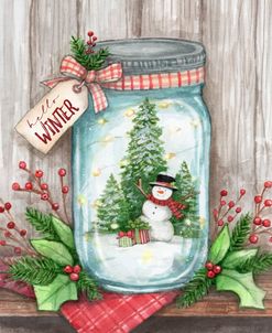 Country Snowman Jar