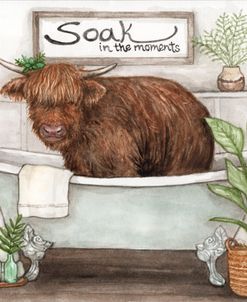 Soak In The Moments Highland Cow In the Bathtub