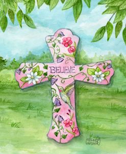 Cross Scene With Hummingbird Believe