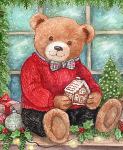 Teddy Bear Christmas By The Window