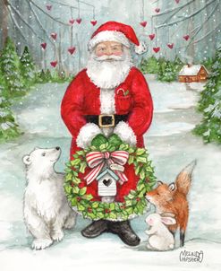 Home Is The Heart Of Christmas Santa And Animals