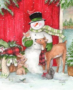 Snowman With Animal Friends