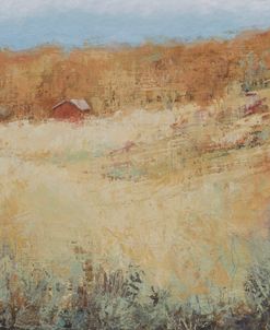 Red Abstract Barn in Autumn