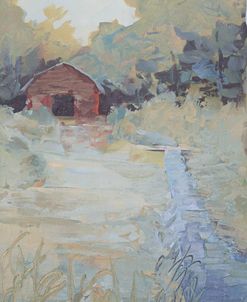Red Barn with Stream