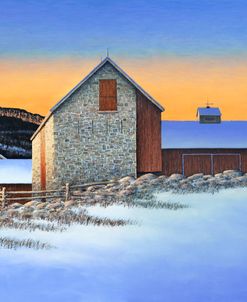 Winter Glow Stone Barn