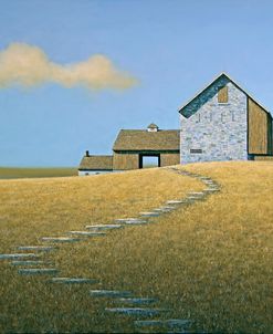 Wheat And Sky Stone Barn