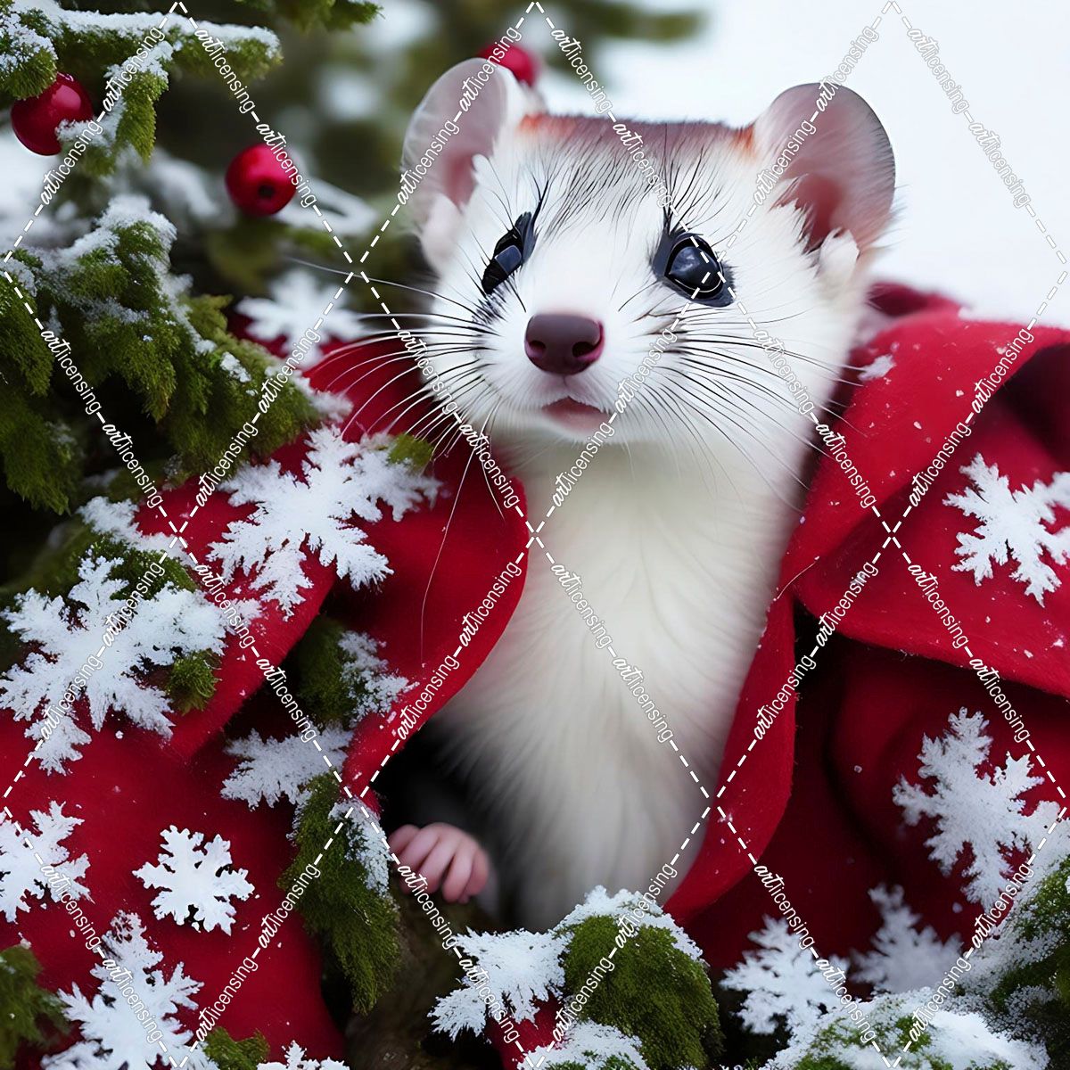 White Ferret Large Snowflake Coat