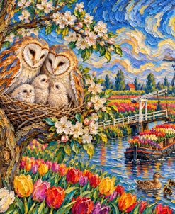 Owls In The Tulips