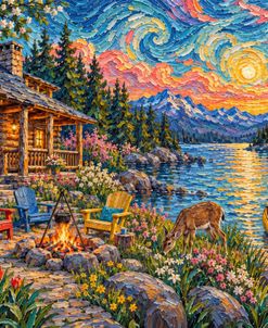 Springtime Lake Cabin