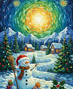 Christmas Snowman Landscape 1