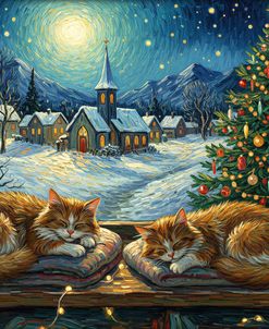 Cats In Window Christmas 3