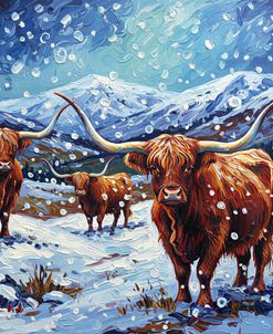 Highland Cows In Winter