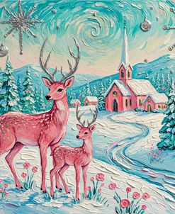 Pink Christmas Deer