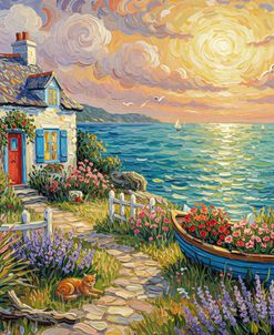 Seaside Garden At Golden Hour