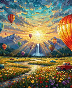 Hot Air Balloons Over Fields1