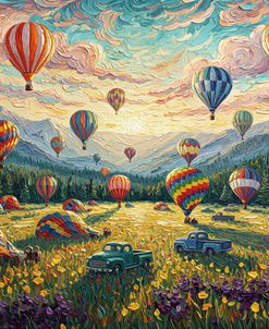 Hot Air Balloons Over Fields2