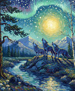 Wolves On Moonlit Ridge 1