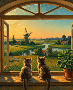 Cats In Window Holland