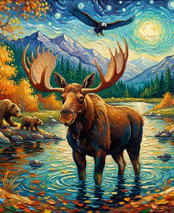 Mouse In Autumn River