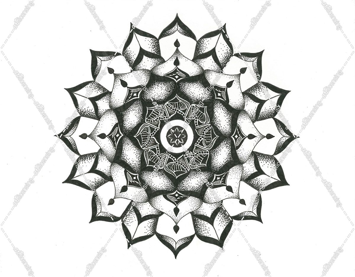 Dotwork Flower Mandala