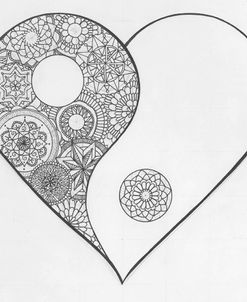 Lineart Heart Yin Yang