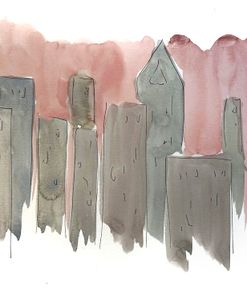 Watercolor City Coral