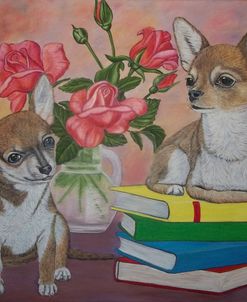 Puppies, Books, And Roses