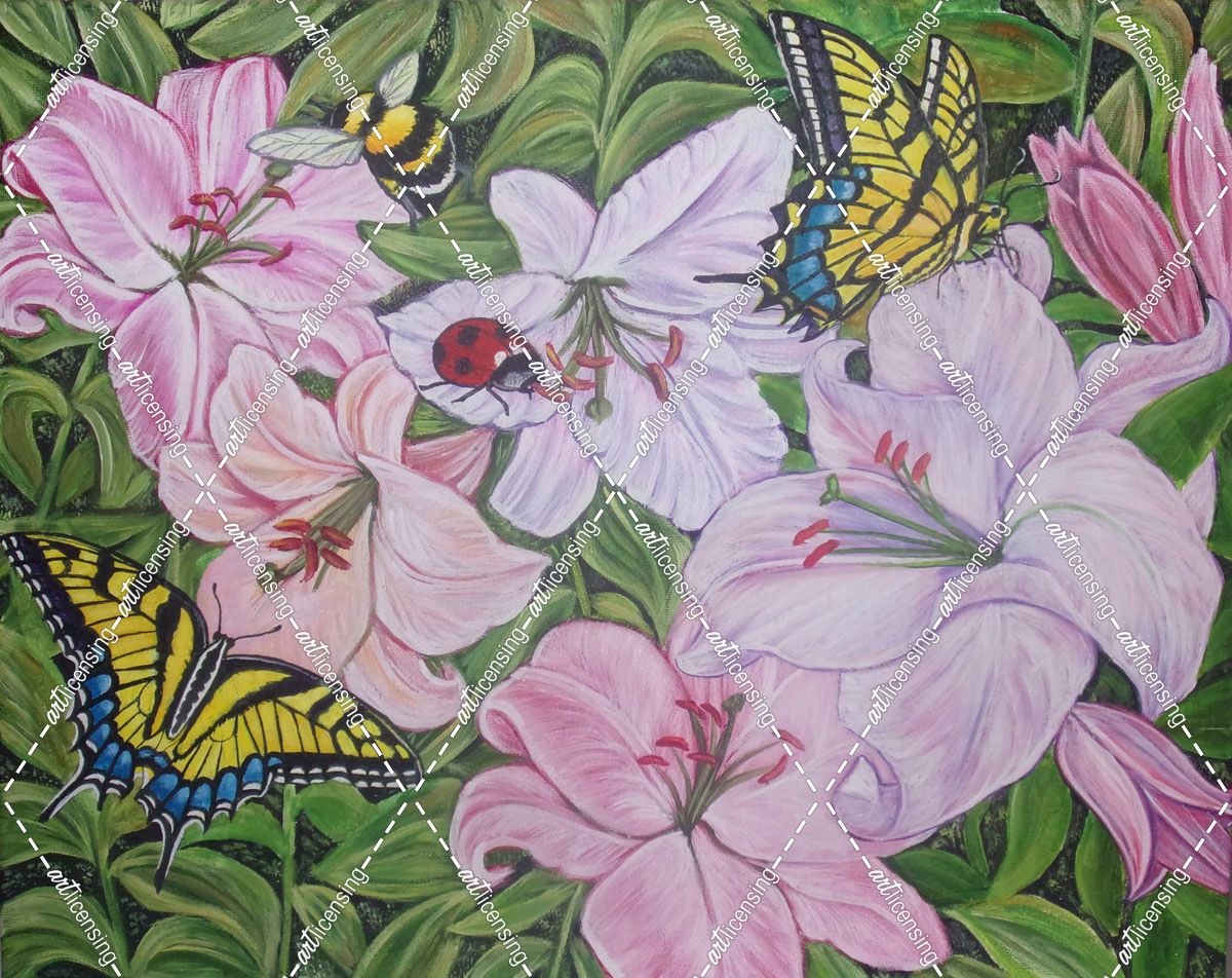 Lillies And Butterflies