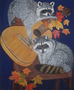 Raccoon with a guitar