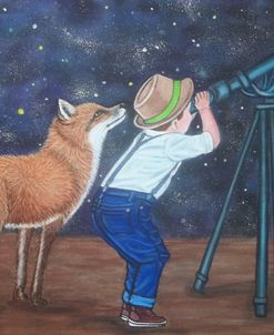 Watching Stars, A Little Boy And A Fox
