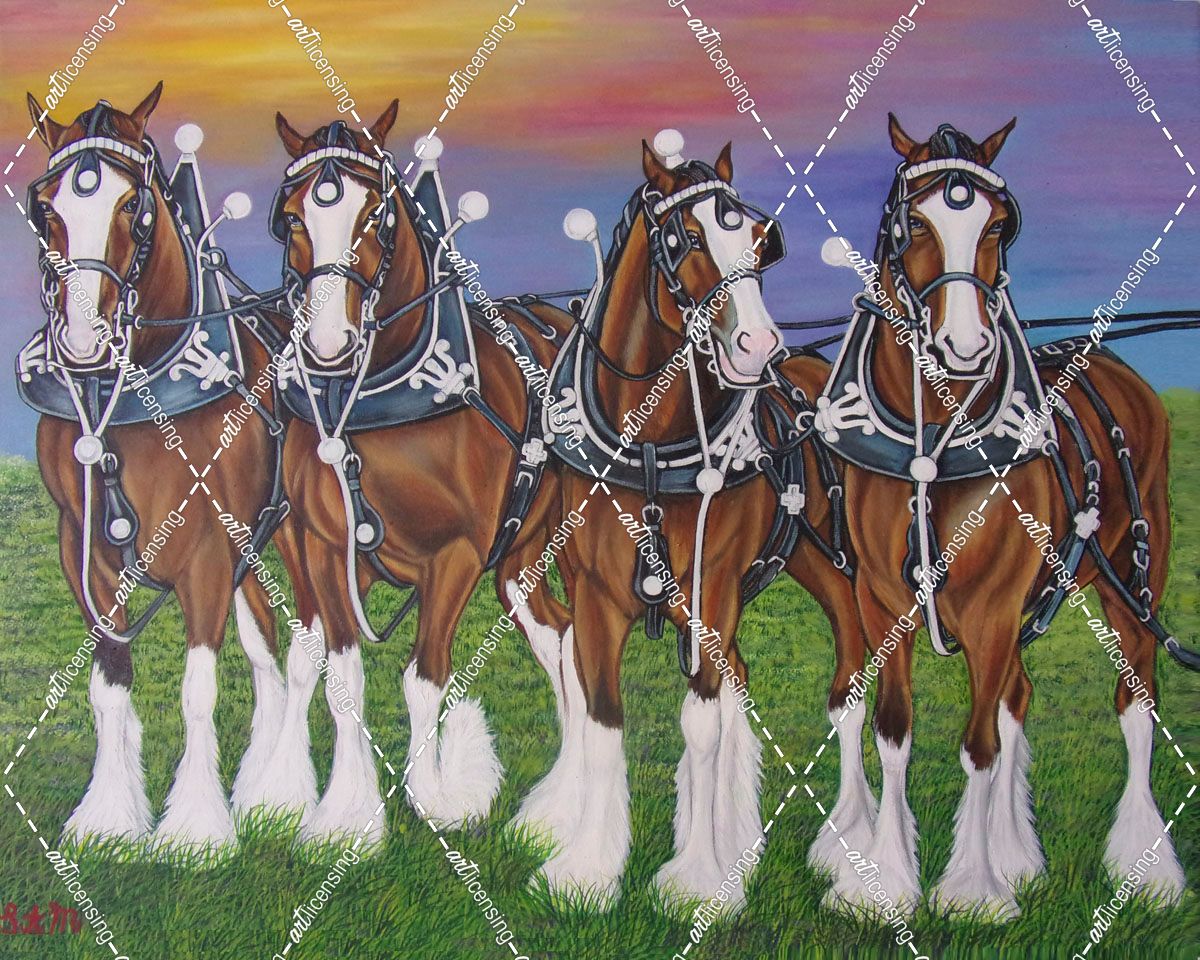 Four Draft Horses