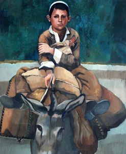 Boy With Chicken And Donkey