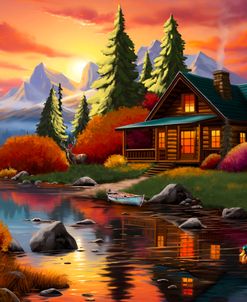Peaceful Cabin Sunset