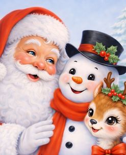 Santa, Snowman and Reindeer