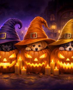 Pumpkin Puppy Trio