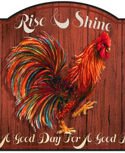 A Good Day Sign-Wood-Rooster 1