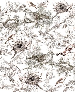 Bird Toile-Sepia