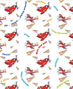 Happy Planes Words Pattern