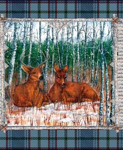 Birch Frame Plaid-2 Deer Nature