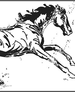 Black Scribble Horse