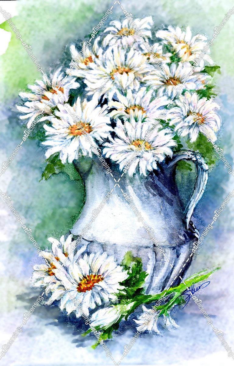 Daisies Watercolor Sketch