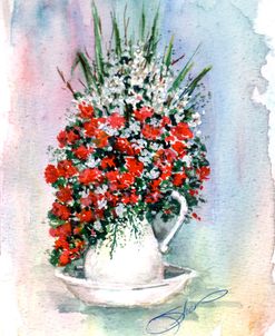 Red-White Flowers Sketch