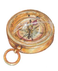 Brass Handheld Compass