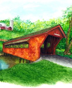 Red Covered Bridge in New England